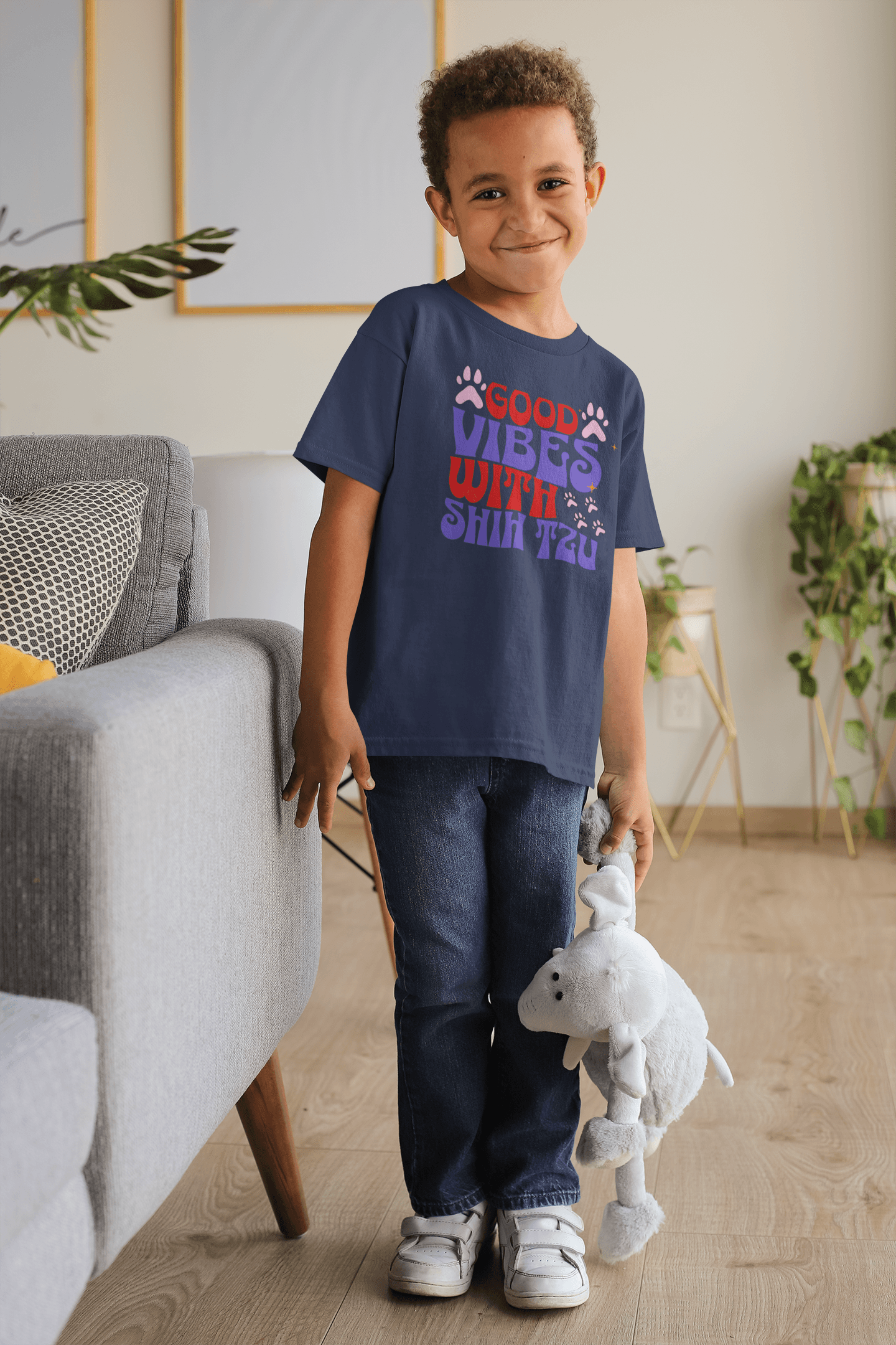 Good Vibes With Shih Tzu Youth Shirt - Fun Gift for Dog Lovers