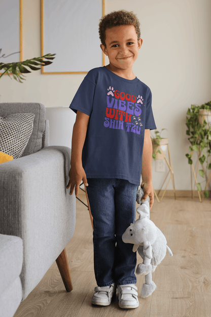 Good Vibes With Shih Tzu Youth Shirt - Fun Gift for Dog Lovers
