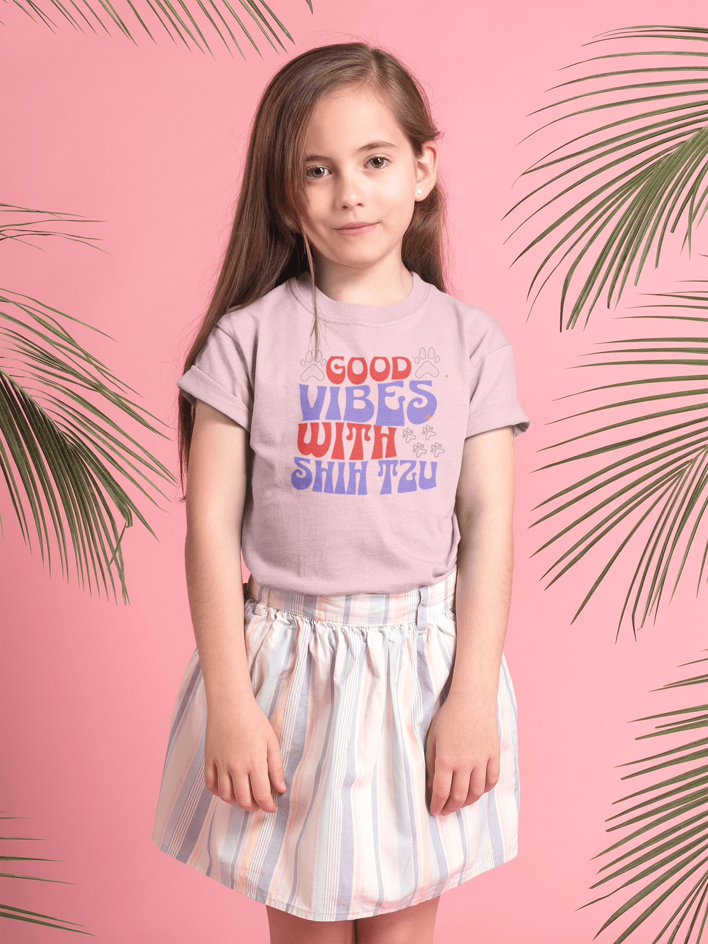 Good Vibes With Shih Tzu Youth Shirt - Fun Gift for Dog Lovers