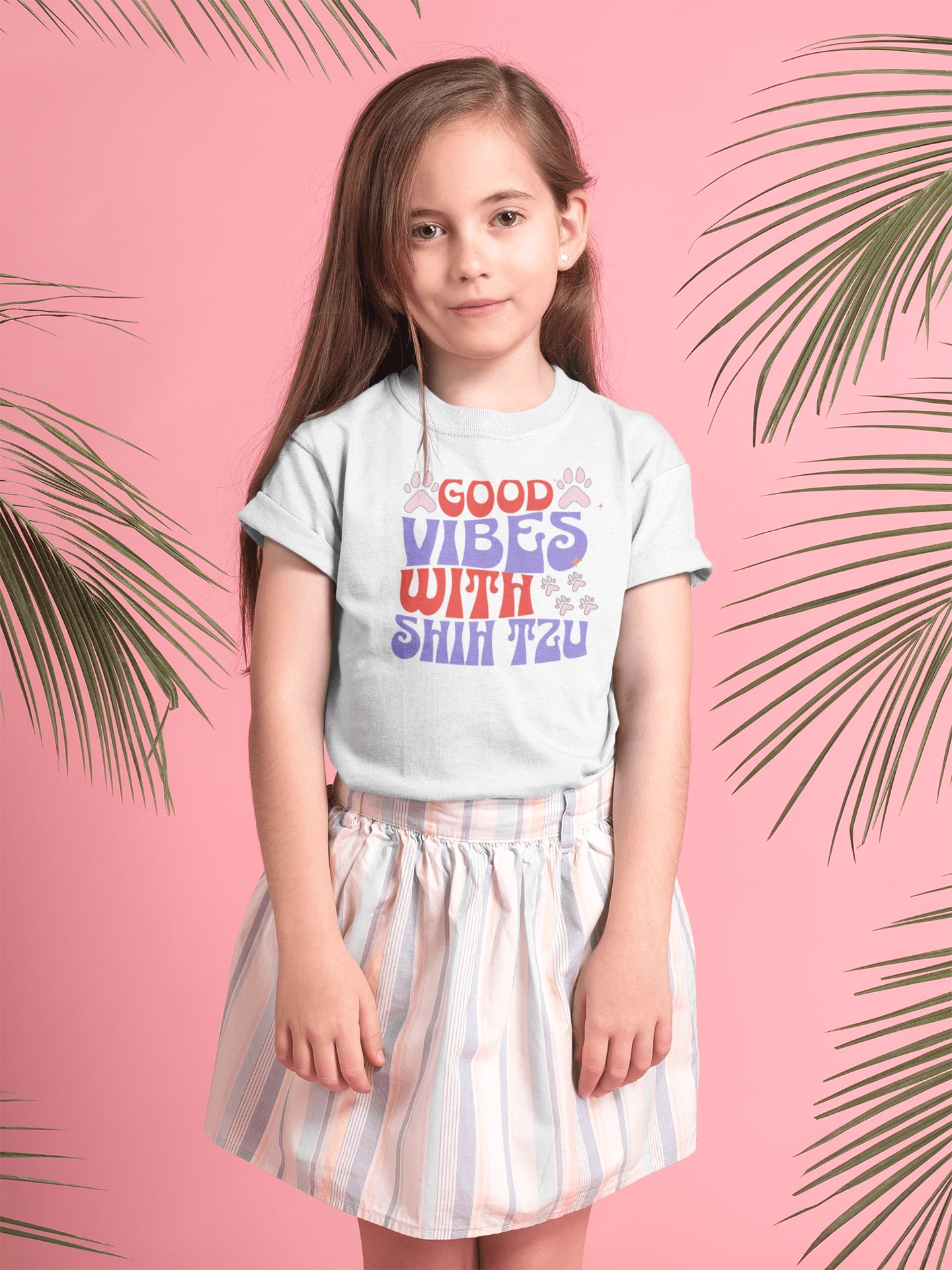 Good Vibes With Shih Tzu Youth Shirt - Fun Gift for Dog Lovers