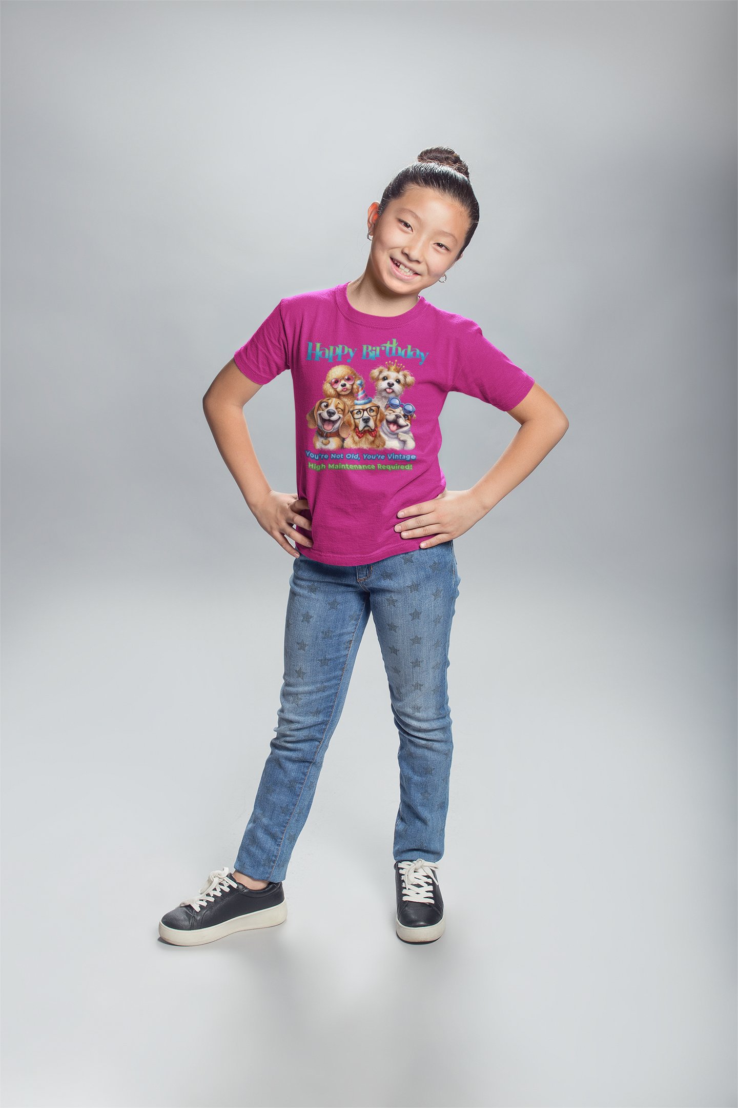 Funny Dog Birthday Youth Tee – You’re Not Old, You’re Vintage!