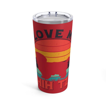 I Love My Shih Tzu With Rainbow Tumbler - Shih Tzu Gifts