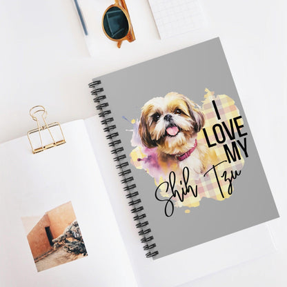 I Love My Shih Tzu Ruled Line Spiral Notebook - Shih Tzu Gifts