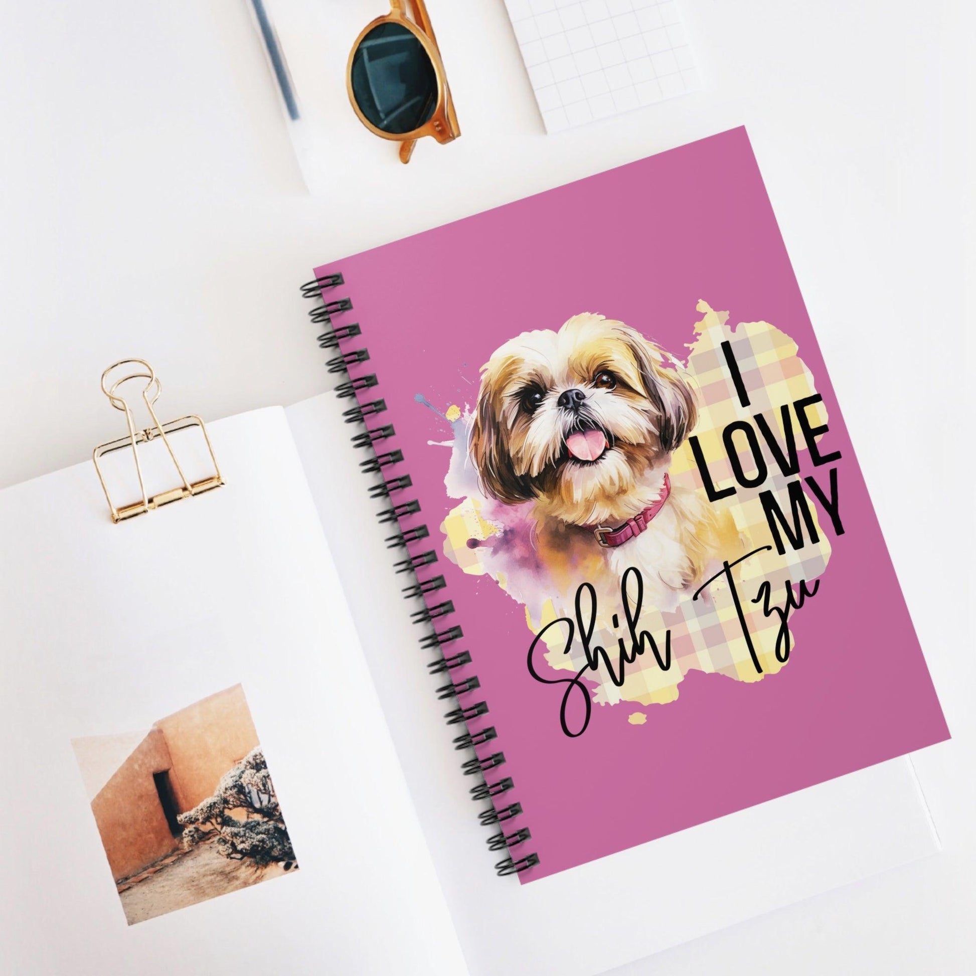 I Love My Shih Tzu Ruled Line Spiral Notebook - Shih Tzu Gifts