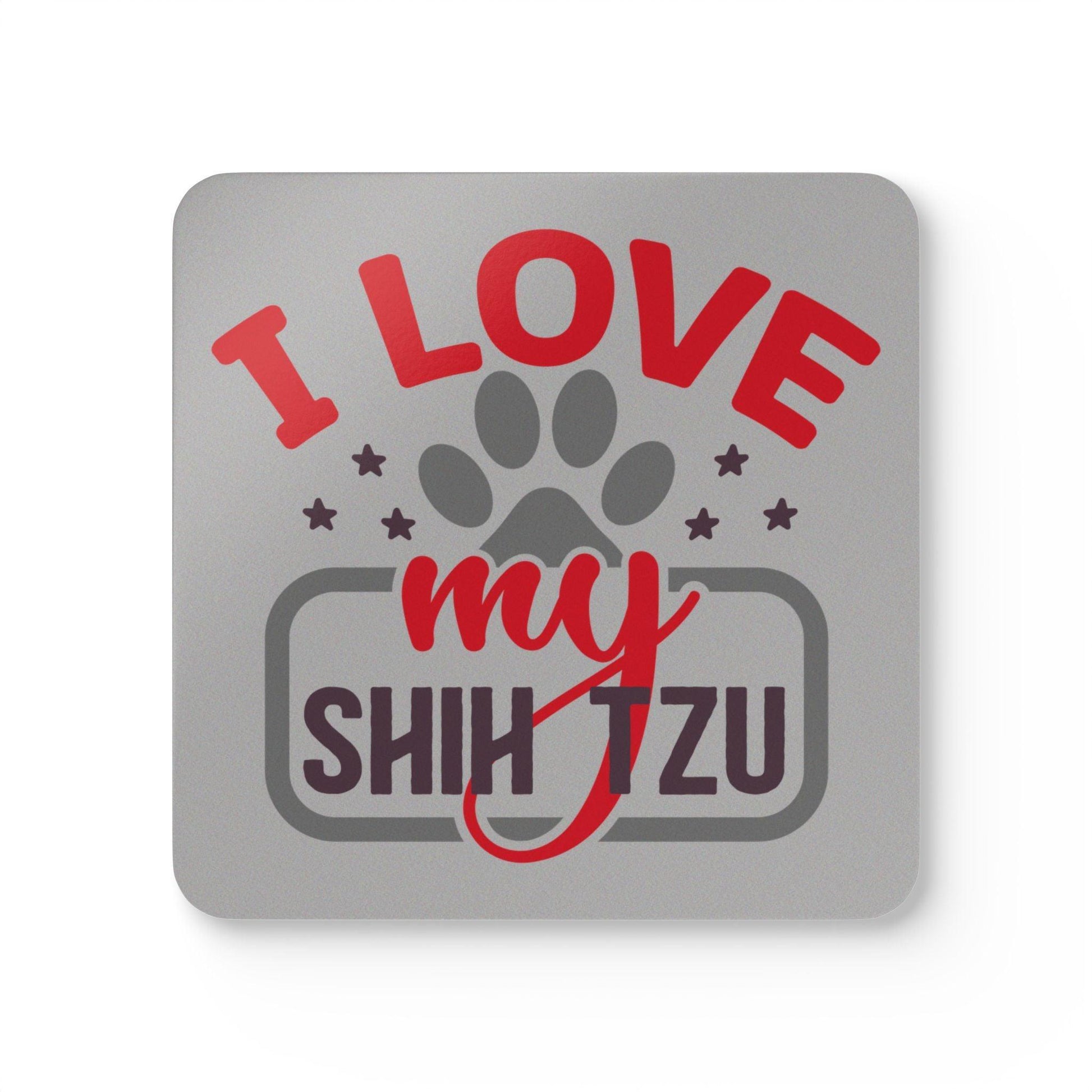 I Love My Shih Tzu Corkwood Coaster Set - Shih Tzu Gifts