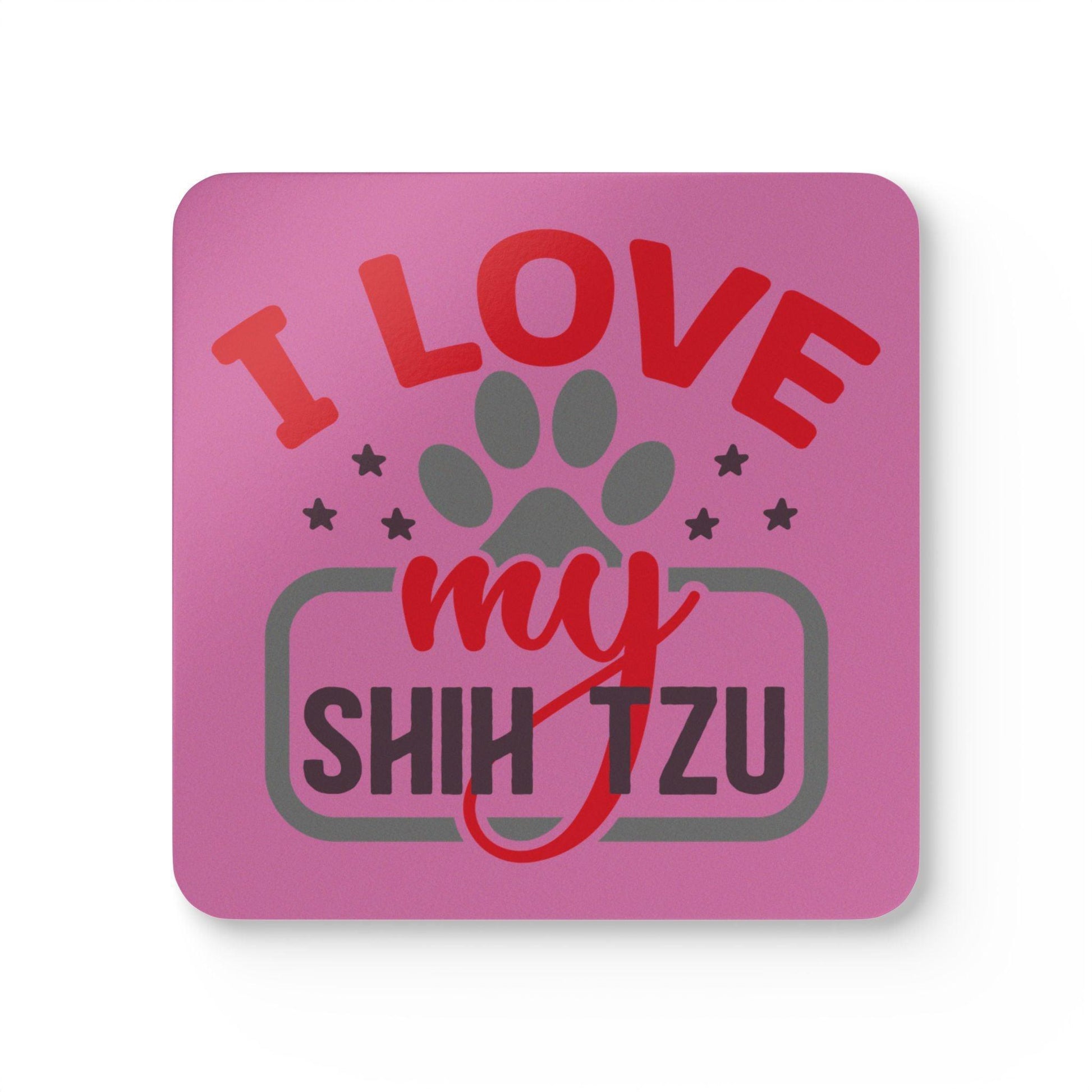 I Love My Shih Tzu Corkwood Coaster Set - Shih Tzu Gifts
