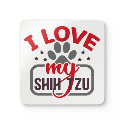 I Love My Shih Tzu Corkwood Coaster Set - Shih Tzu Gifts
