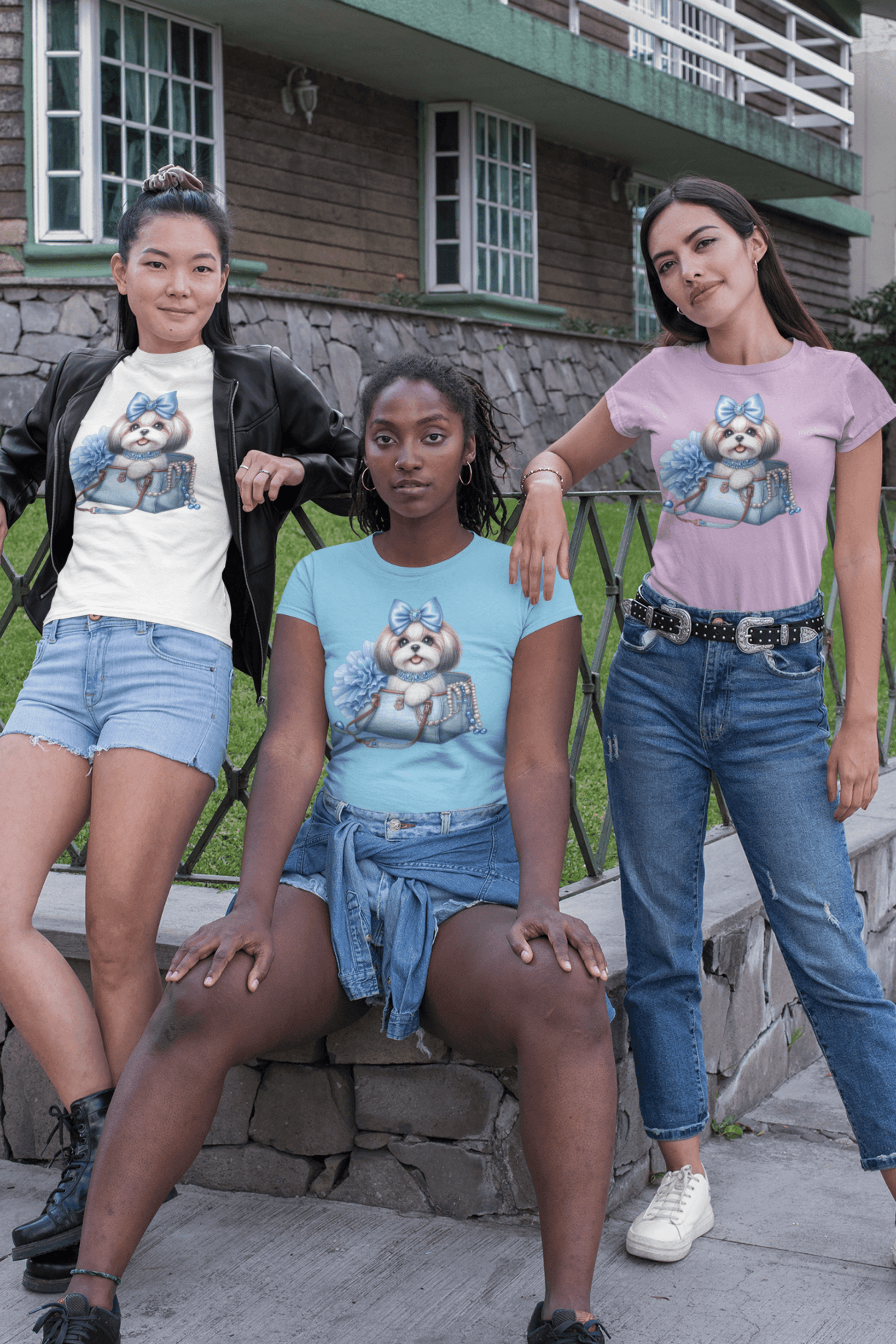 Blue Bow Shih Tzu T-Shirt – Perfect Gift for Shih Tzu Lovers - Shih Tzu Gifts