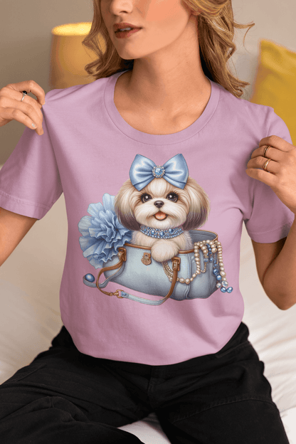 Blue Bow Shih Tzu T-Shirt – Perfect Gift for Shih Tzu Lovers - Shih Tzu Gifts