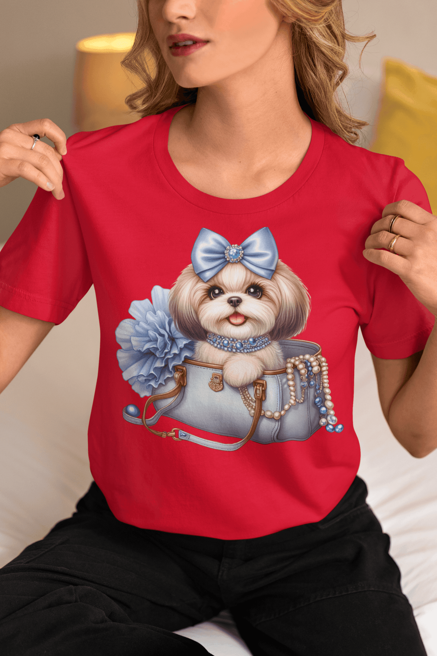 Blue Bow Shih Tzu T-Shirt – Perfect Gift for Shih Tzu Lovers - Shih Tzu Gifts