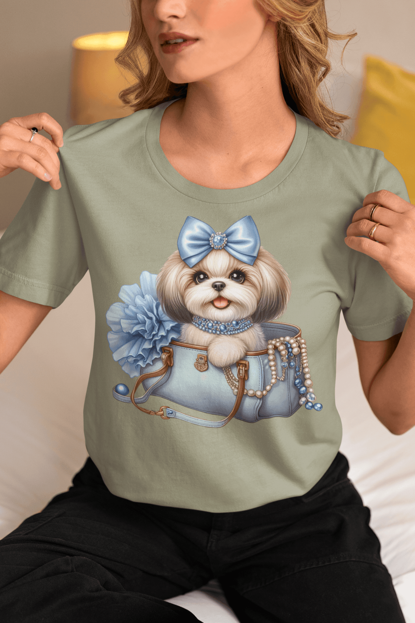 Blue Bow Shih Tzu T-Shirt – Perfect Gift for Shih Tzu Lovers - Shih Tzu Gifts