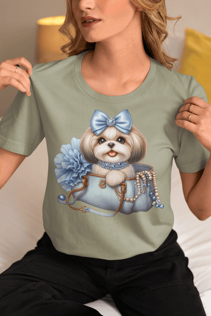 Blue Bow Shih Tzu T-Shirt – Perfect Gift for Shih Tzu Lovers - Shih Tzu Gifts