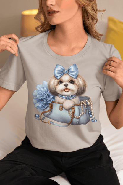 Blue Bow Shih Tzu T-Shirt – Perfect Gift for Shih Tzu Lovers - Shih Tzu Gifts