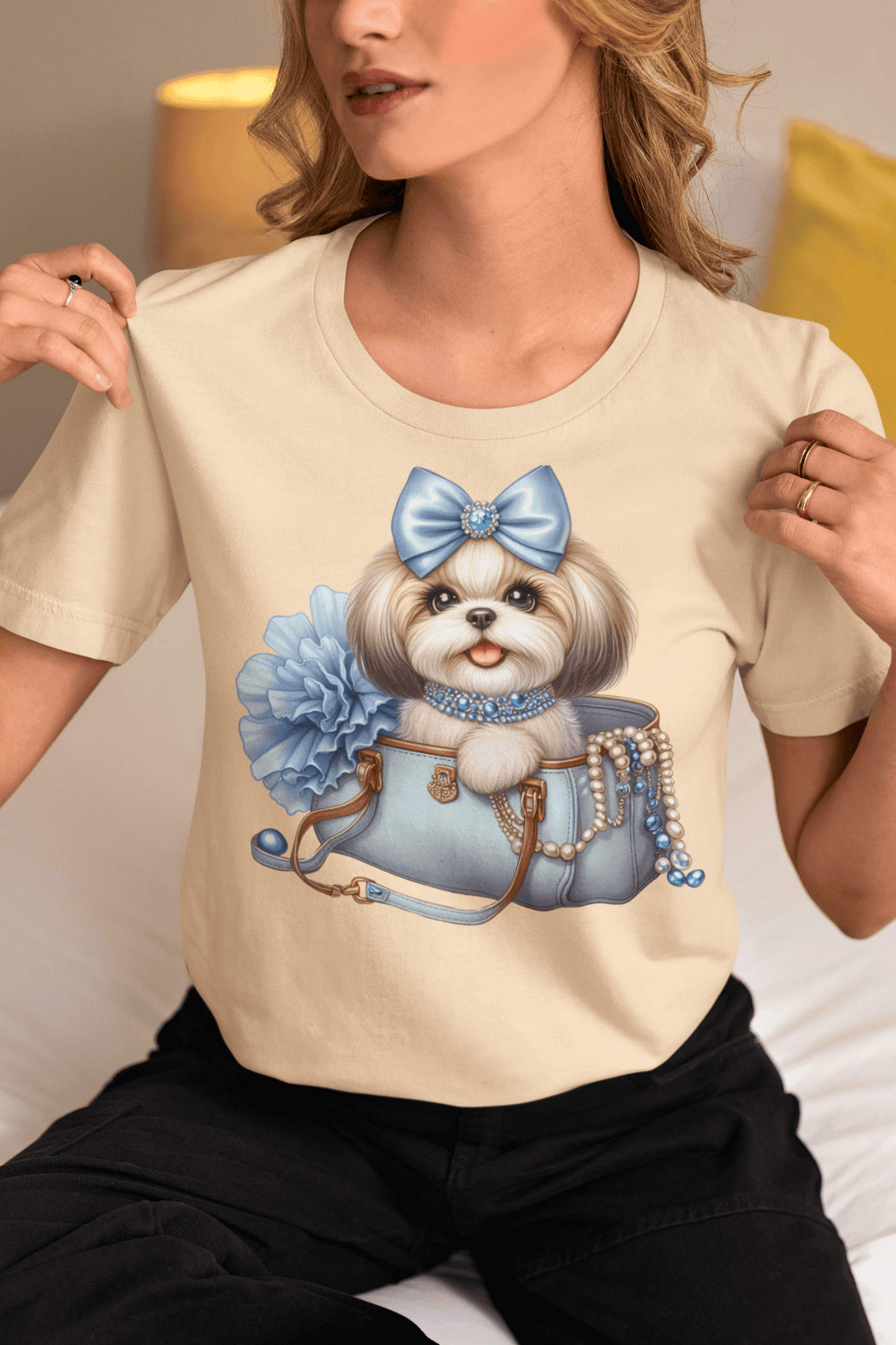 Blue Bow Shih Tzu T-Shirt – Perfect Gift for Shih Tzu Lovers - Shih Tzu Gifts