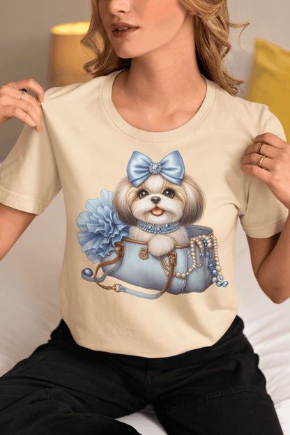 Blue Bow Shih Tzu T-Shirt – Perfect Gift for Shih Tzu Lovers - Shih Tzu Gifts
