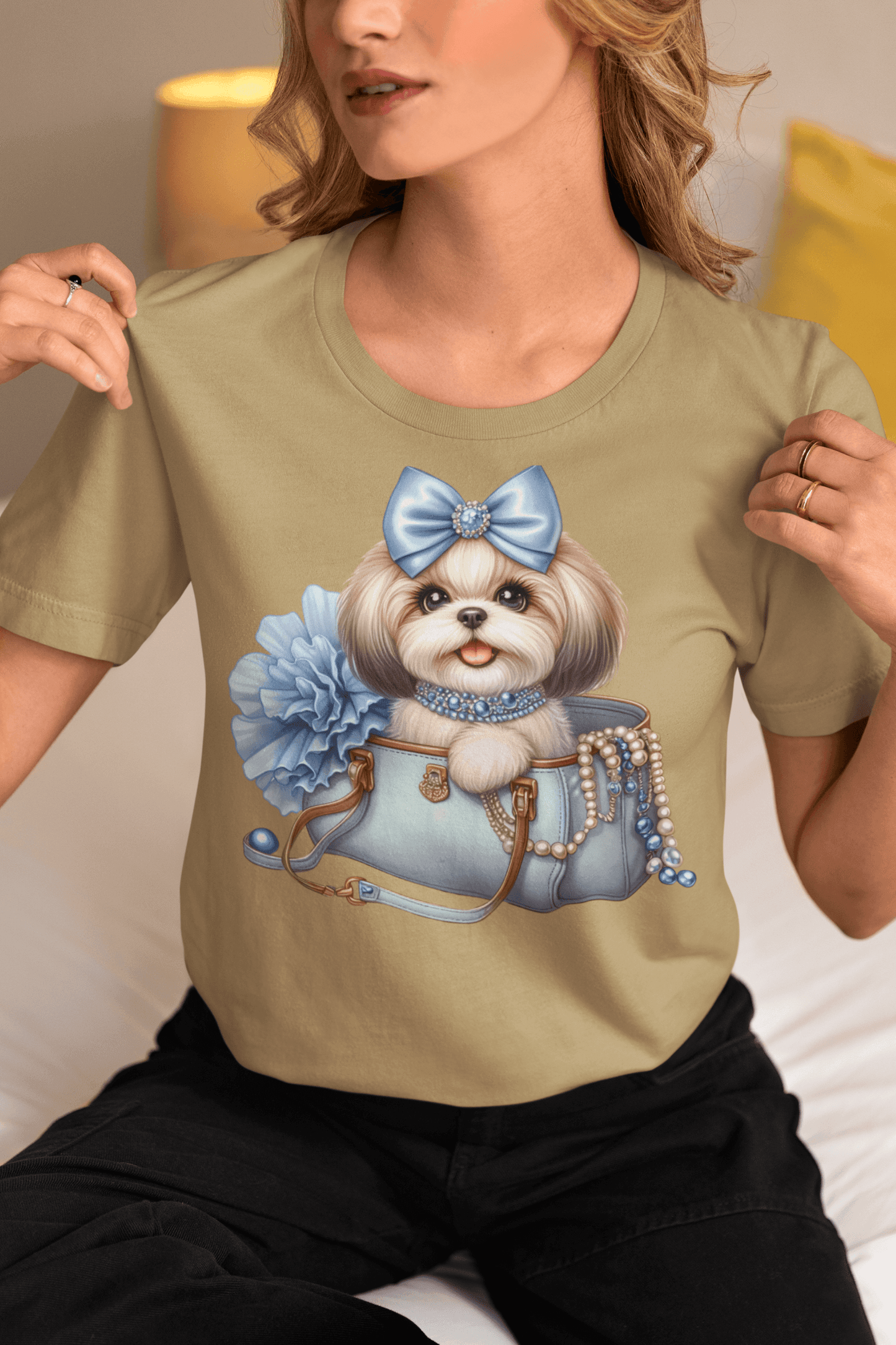 Blue Bow Shih Tzu T-Shirt – Perfect Gift for Shih Tzu Lovers - Shih Tzu Gifts