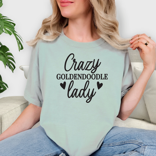 Crazy Goldendoodle Lady Comfort Colors T-Shirt – Dog Mom Gift