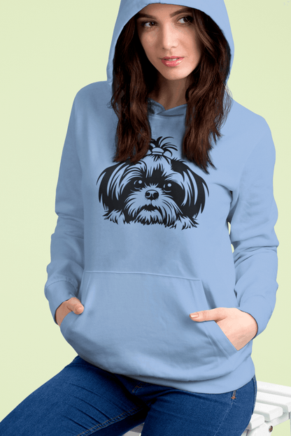 Shih-Tzu-Black-and-White-Unisex Heavy Blend™ Hooded Sweatshirt - Shih Tzu Gifts