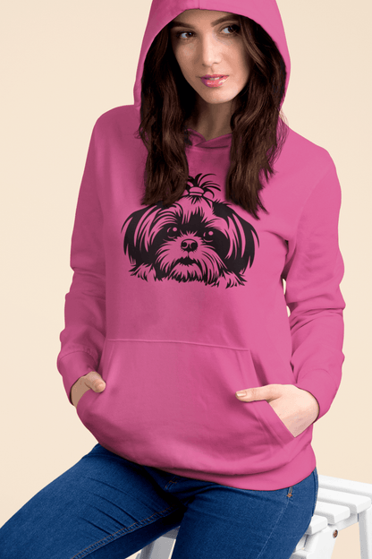 Shih-Tzu-Black-and-White-Unisex Heavy Blend™ Hooded Sweatshirt - Shih Tzu Gifts