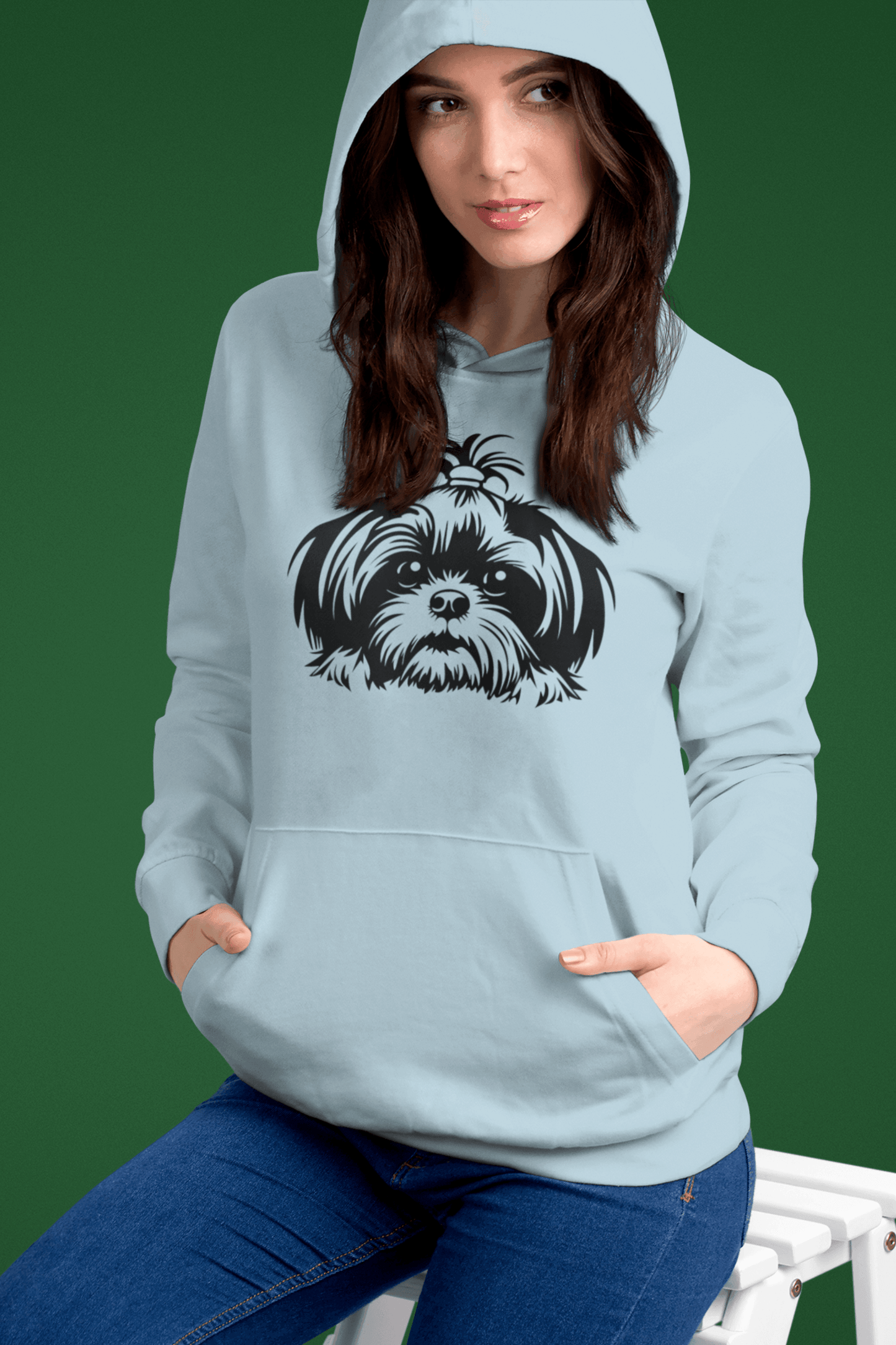 Shih-Tzu-Black-and-White-Unisex Heavy Blend™ Hooded Sweatshirt - Shih Tzu Gifts