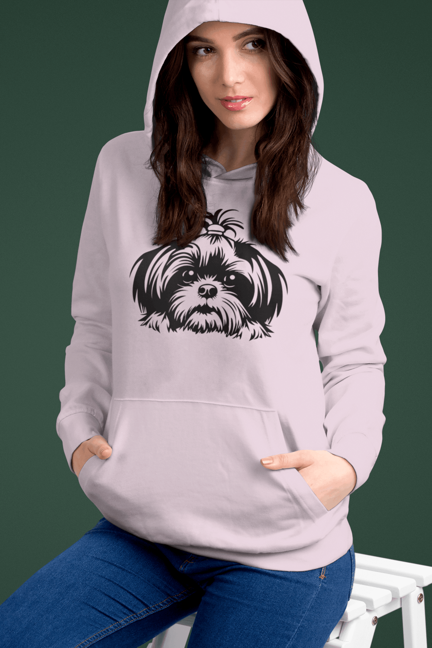 Shih-Tzu-Black-and-White-Unisex Heavy Blend™ Hooded Sweatshirt - Shih Tzu Gifts
