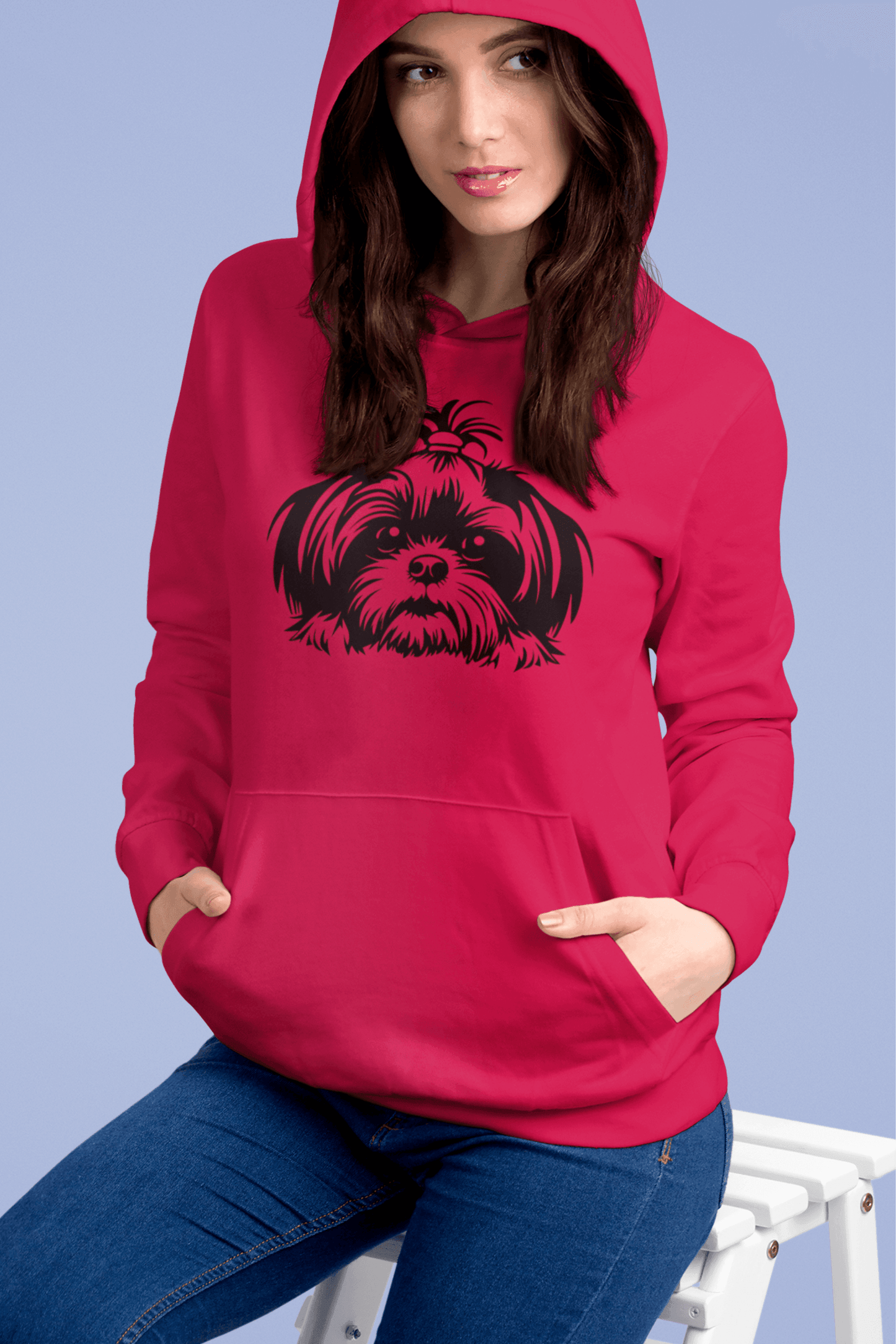 Shih-Tzu-Black-and-White-Unisex Heavy Blend™ Hooded Sweatshirt - Shih Tzu Gifts