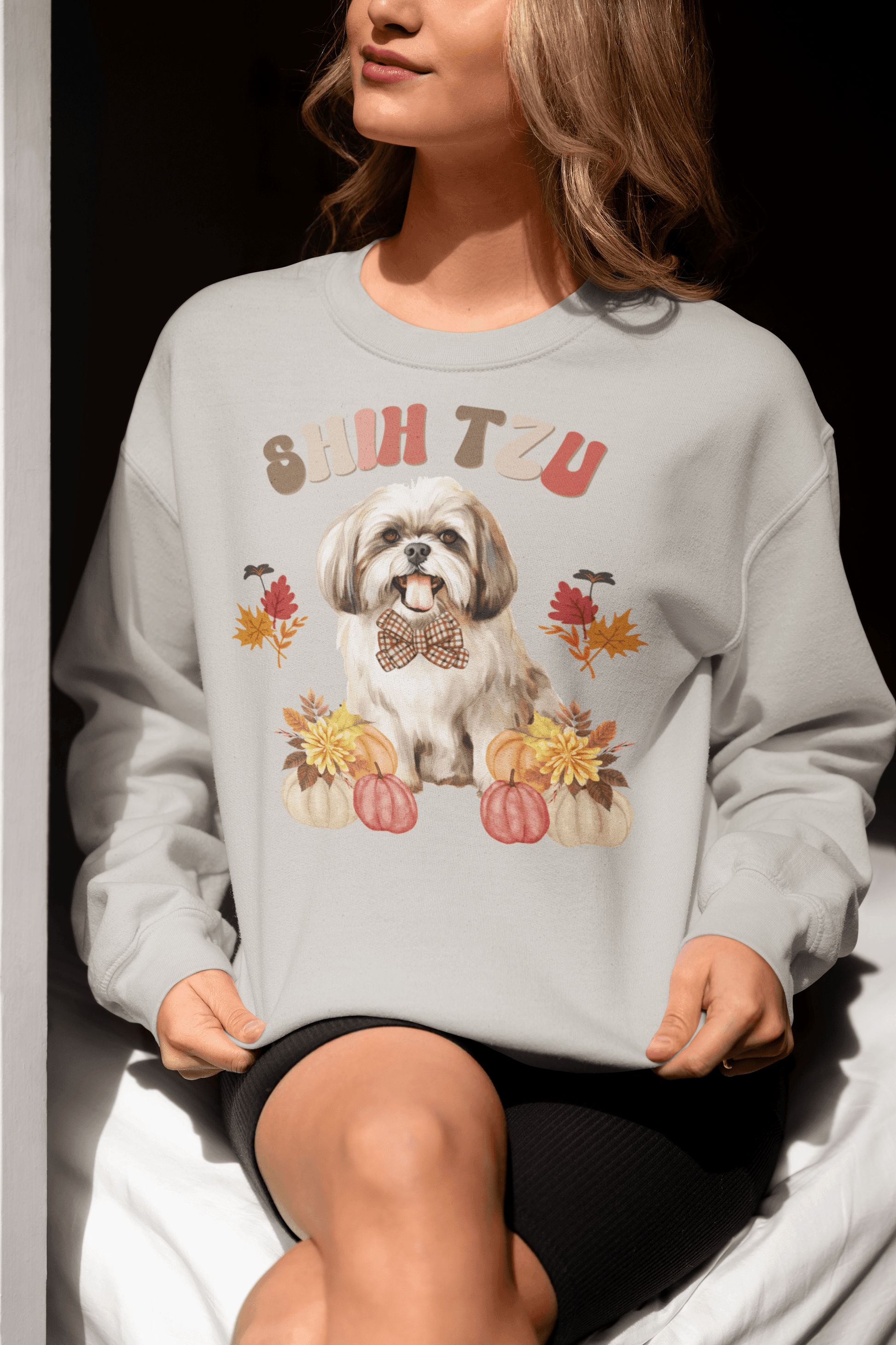 Shih Tzu In Fall Sweatshirt - Shih Tzu Gifts