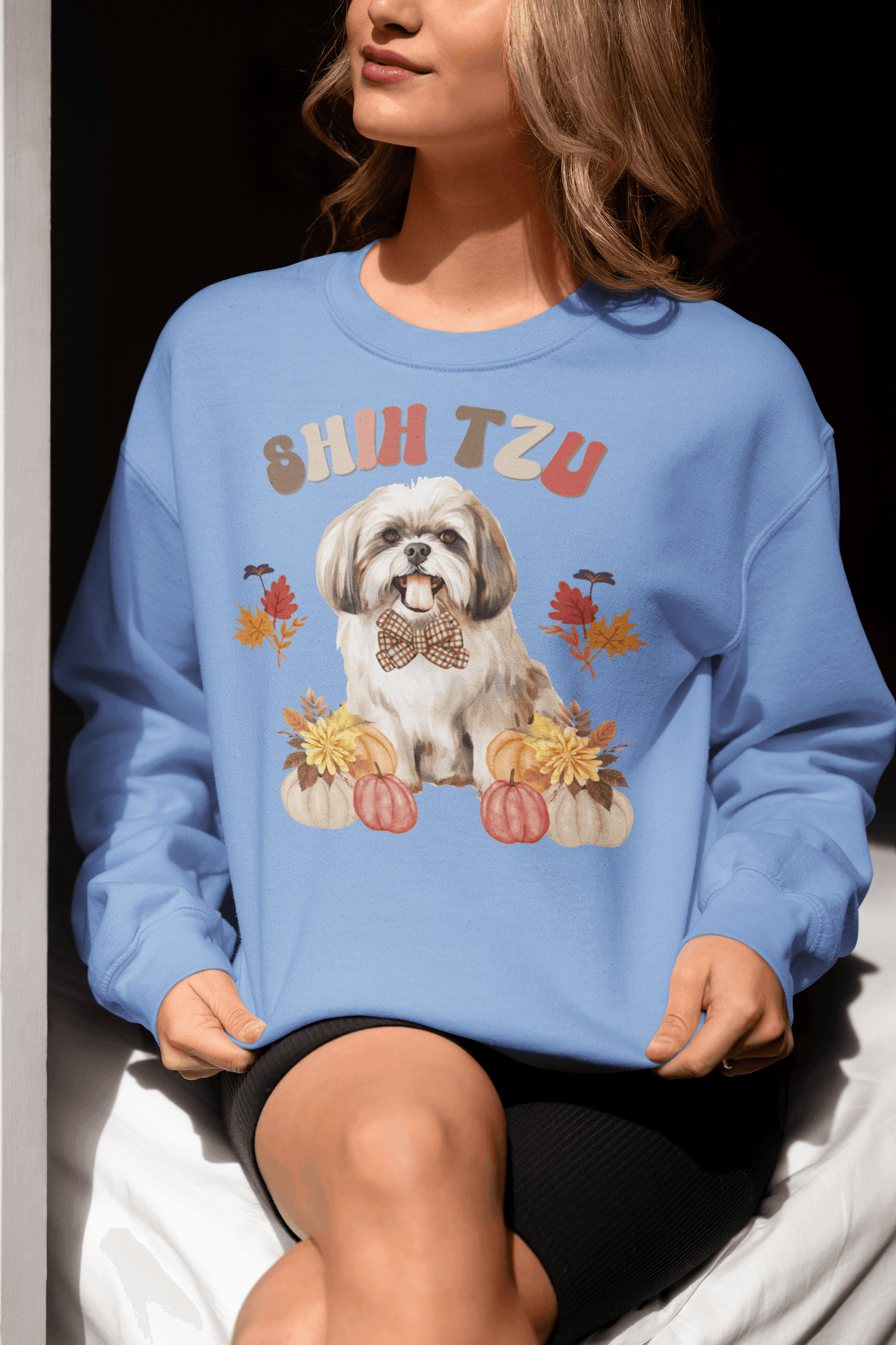 Shih Tzu In Fall Sweatshirt - Shih Tzu Gifts