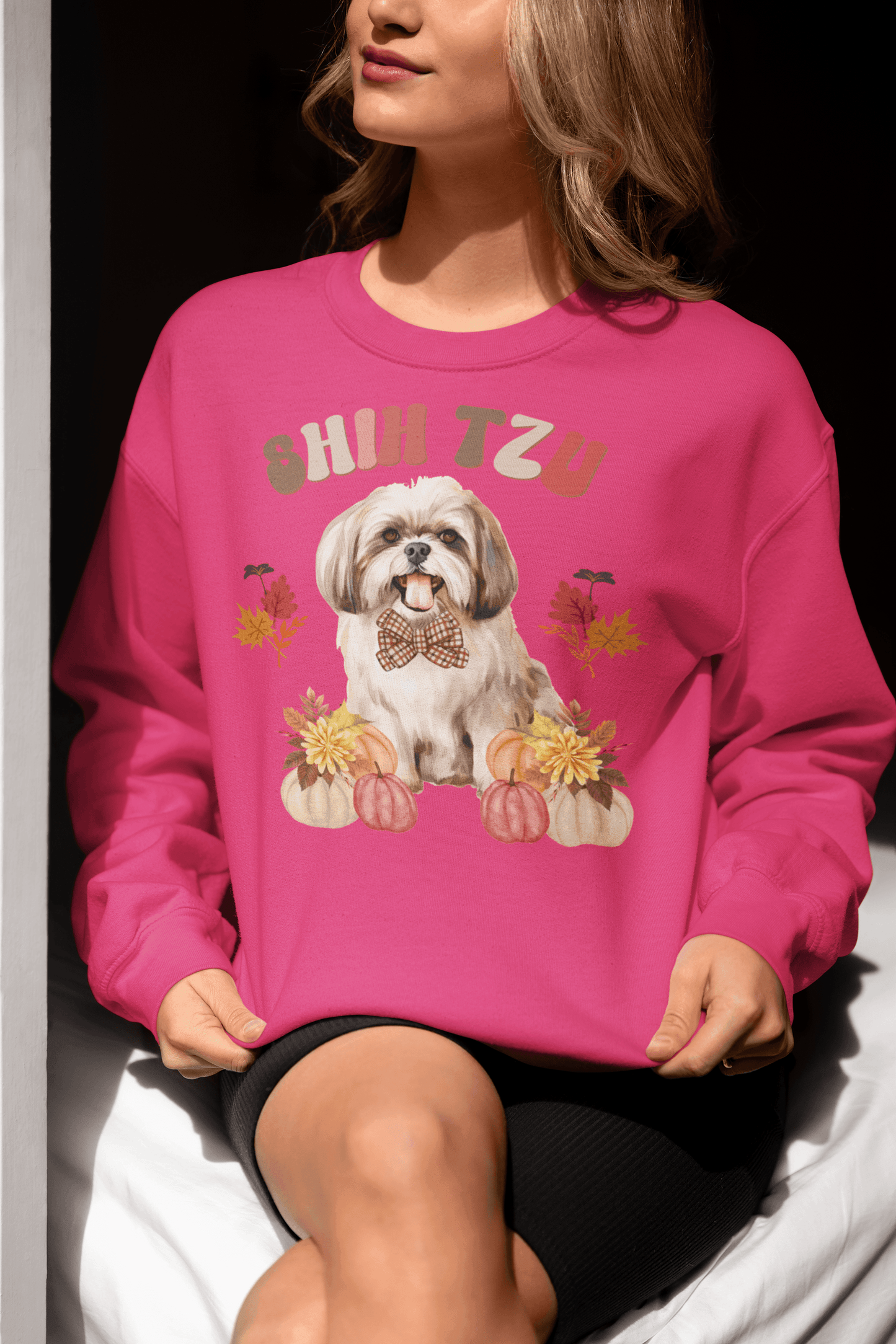 Shih Tzu In Fall Sweatshirt - Shih Tzu Gifts