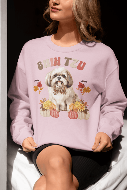 Shih Tzu In Fall Sweatshirt - Shih Tzu Gifts