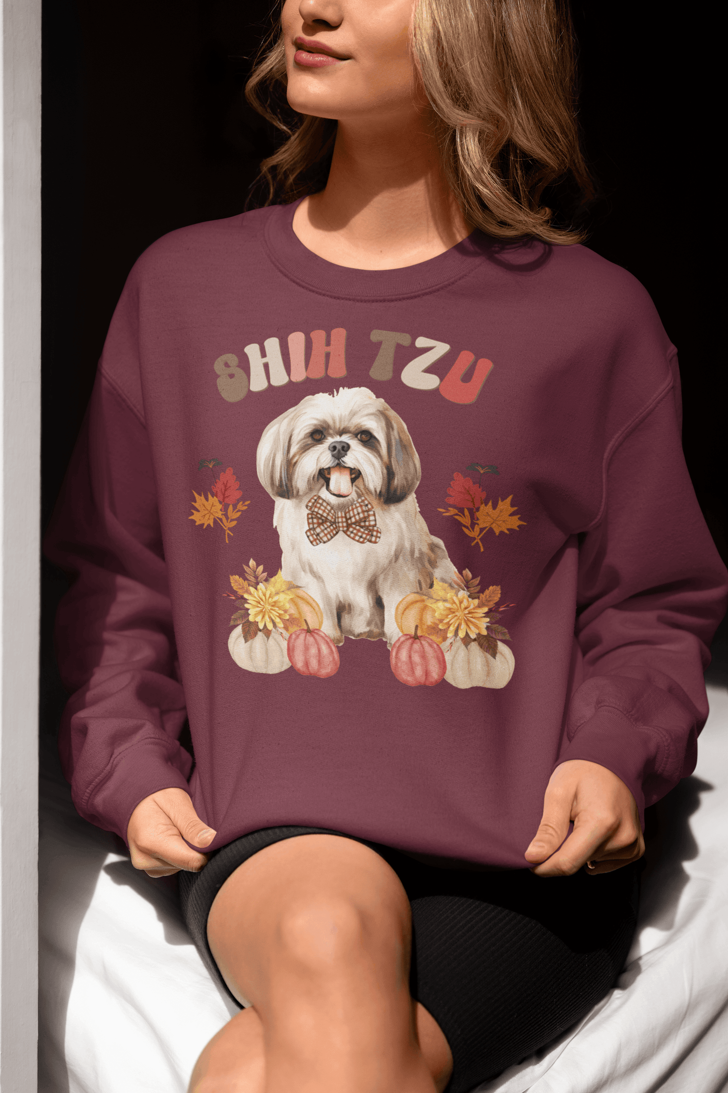 Shih Tzu In Fall Sweatshirt - Shih Tzu Gifts
