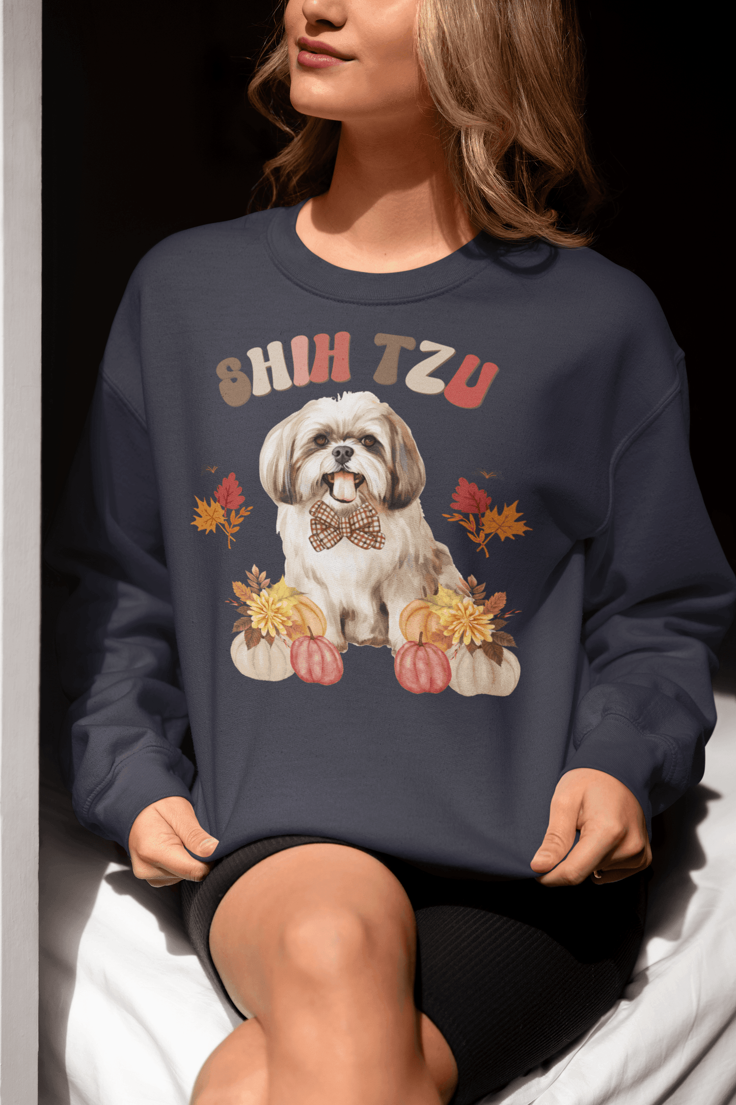 Shih Tzu In Fall Sweatshirt - Shih Tzu Gifts