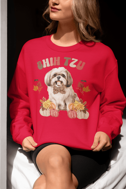 Shih Tzu In Fall Sweatshirt - Shih Tzu Gifts