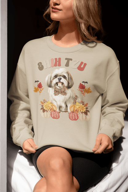 Shih Tzu In Fall Sweatshirt - Shih Tzu Gifts
