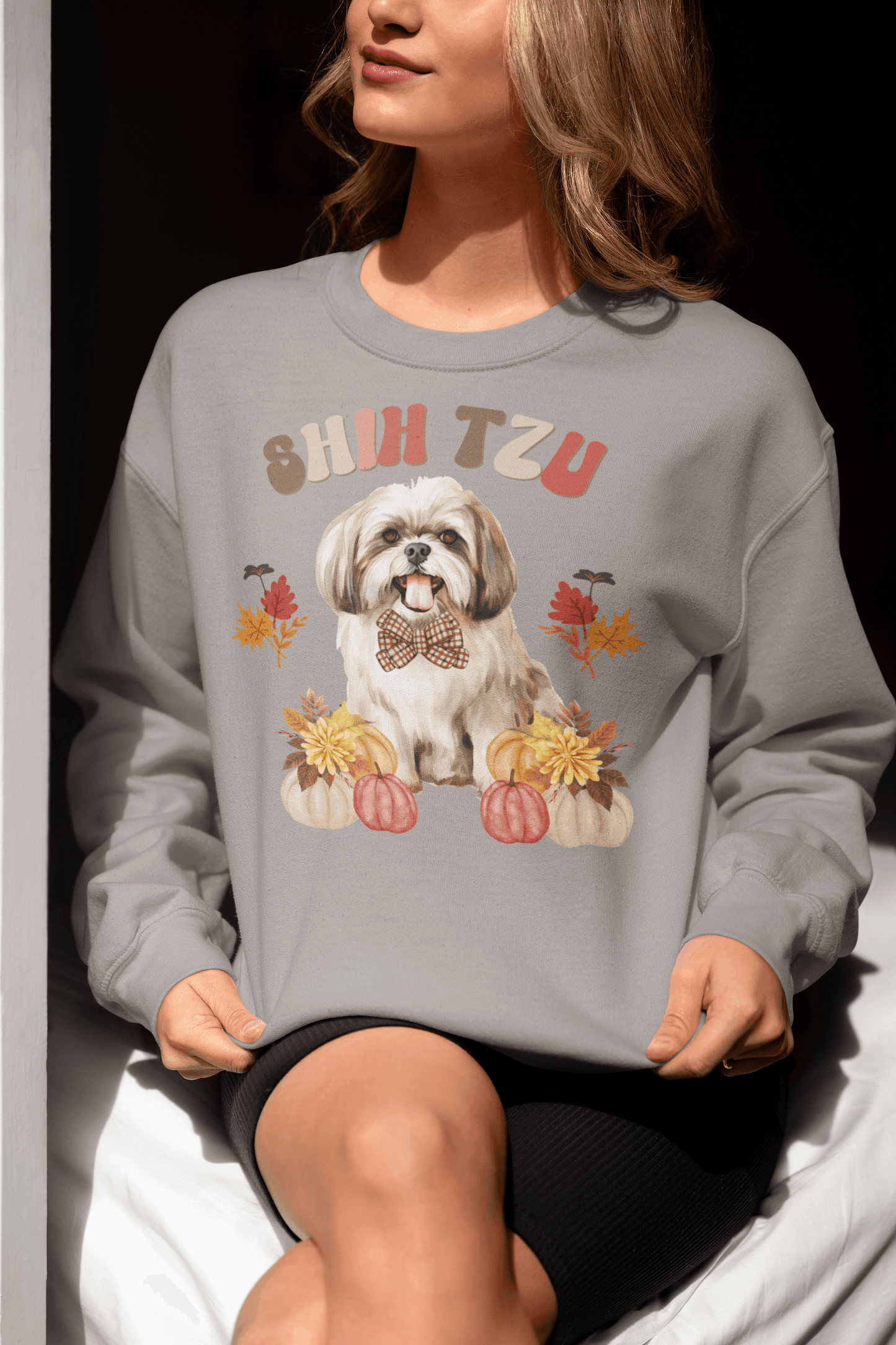 Shih Tzu In Fall Sweatshirt - Shih Tzu Gifts