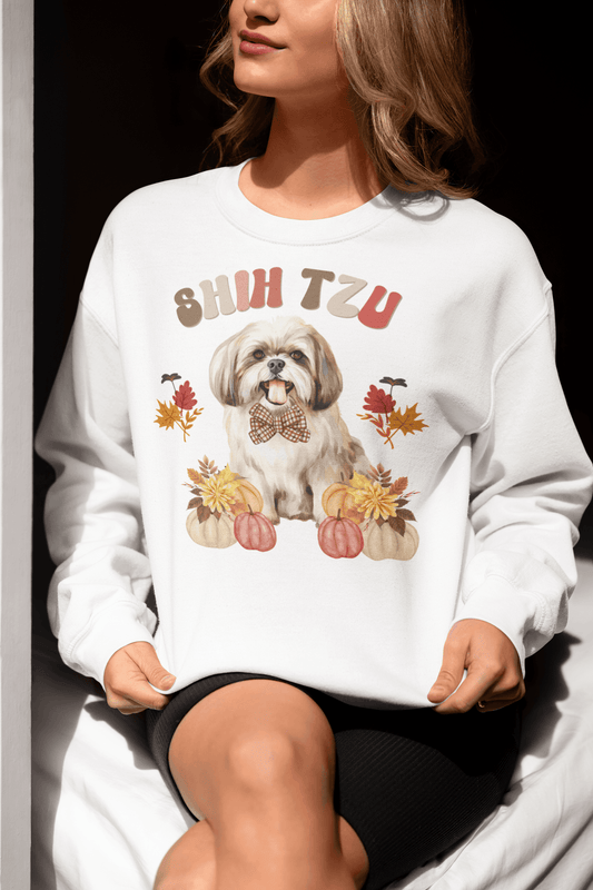 Shih Tzu In Fall Sweatshirt - Shih Tzu Gifts