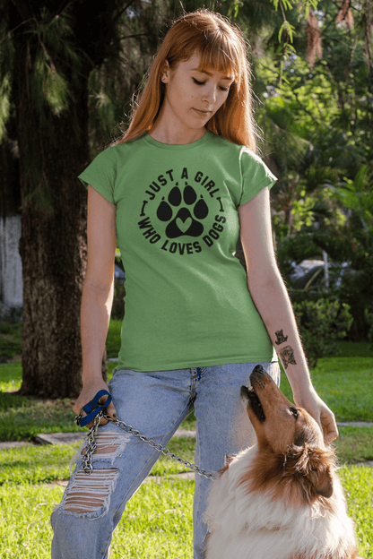 Just a Girl Who Loves Dogs T-Shirt – Perfect Gift for Dog Lovers