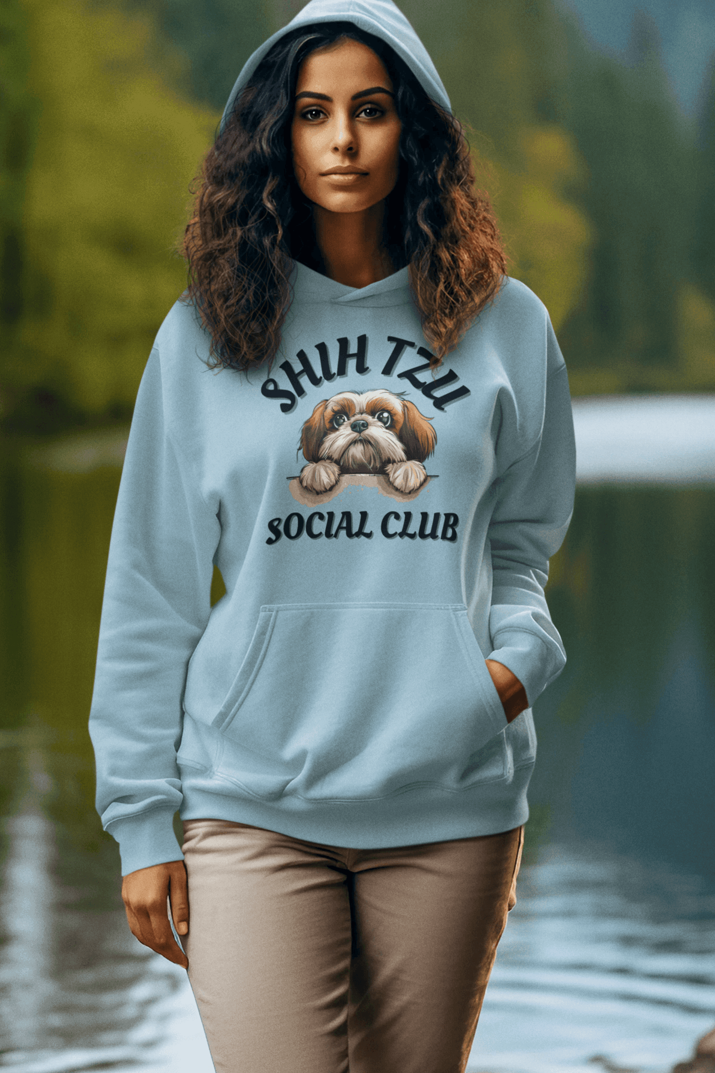 Shih Tzu Social Club Hooded Sweatshirt - Shih Tzu Gifts