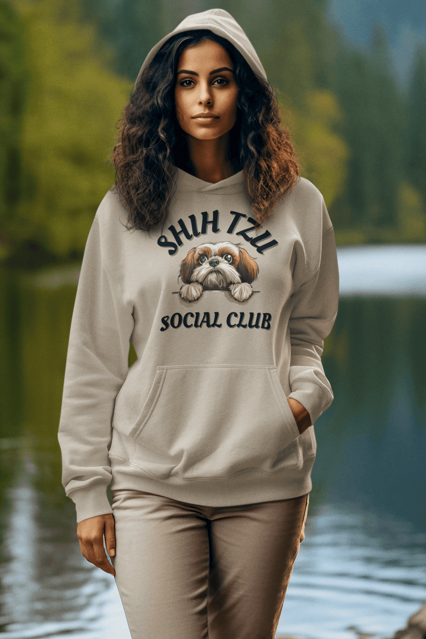 Shih Tzu Social Club Hooded Sweatshirt - Shih Tzu Gifts