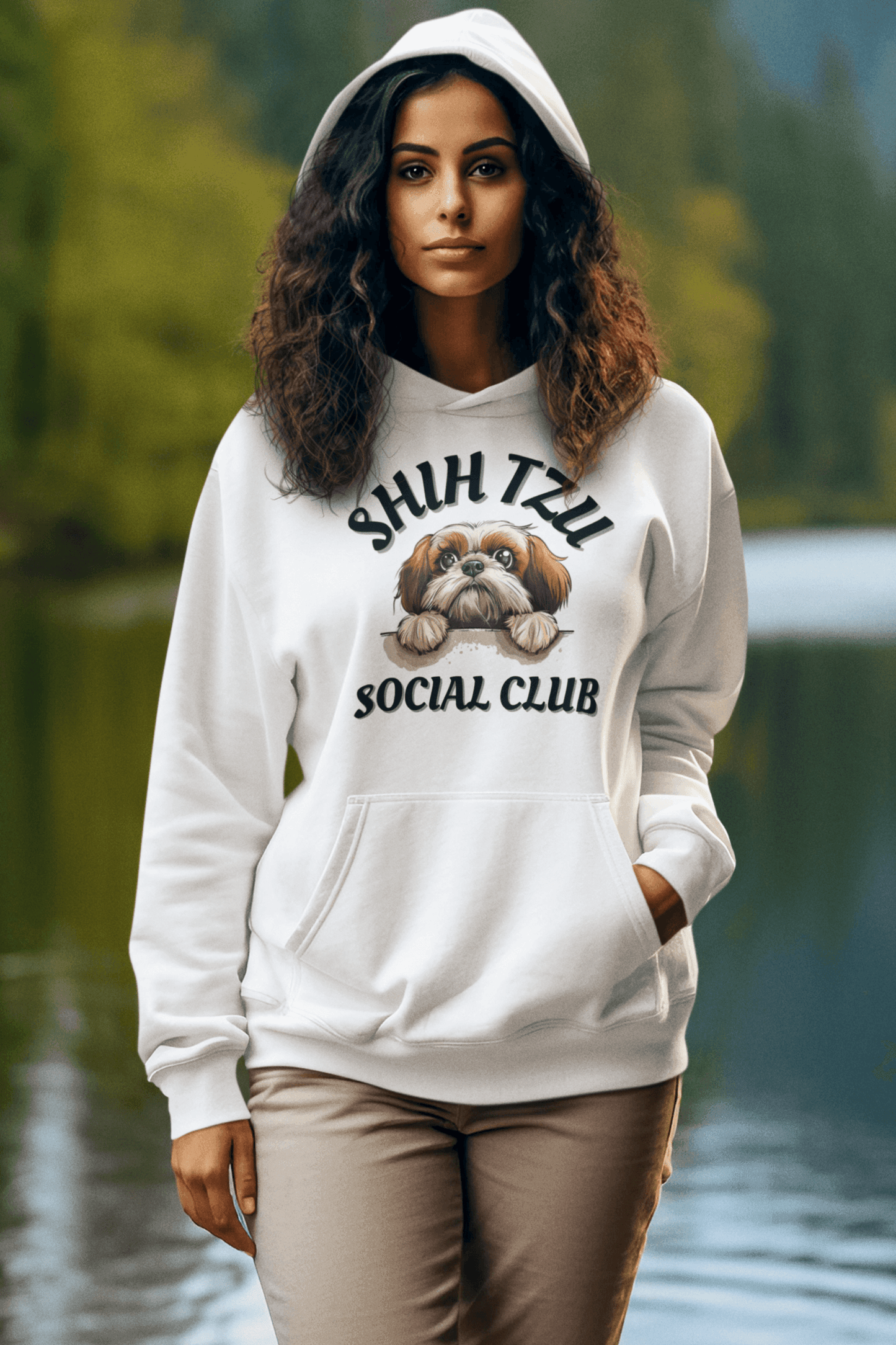 Shih Tzu Social Club Hooded Sweatshirt - Shih Tzu Gifts
