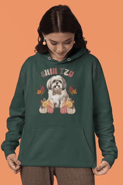 Shih Tzu In Fall Hooded Sweatshirt - Shih Tzu Gifts