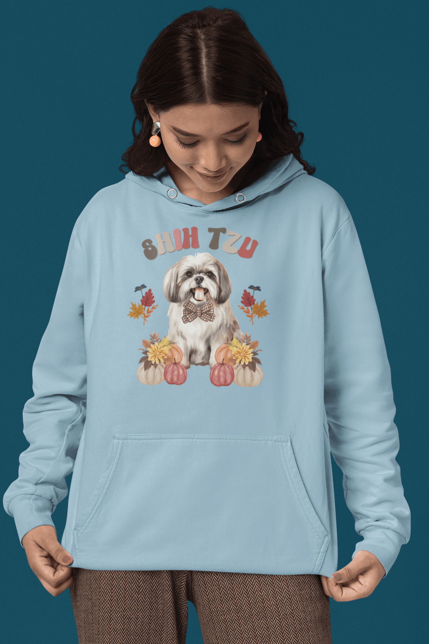 Shih Tzu In Fall Hooded Sweatshirt - Shih Tzu Gifts