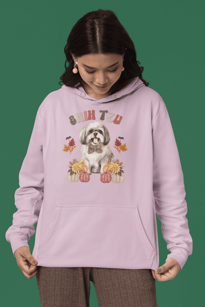 Shih Tzu In Fall Hooded Sweatshirt - Shih Tzu Gifts