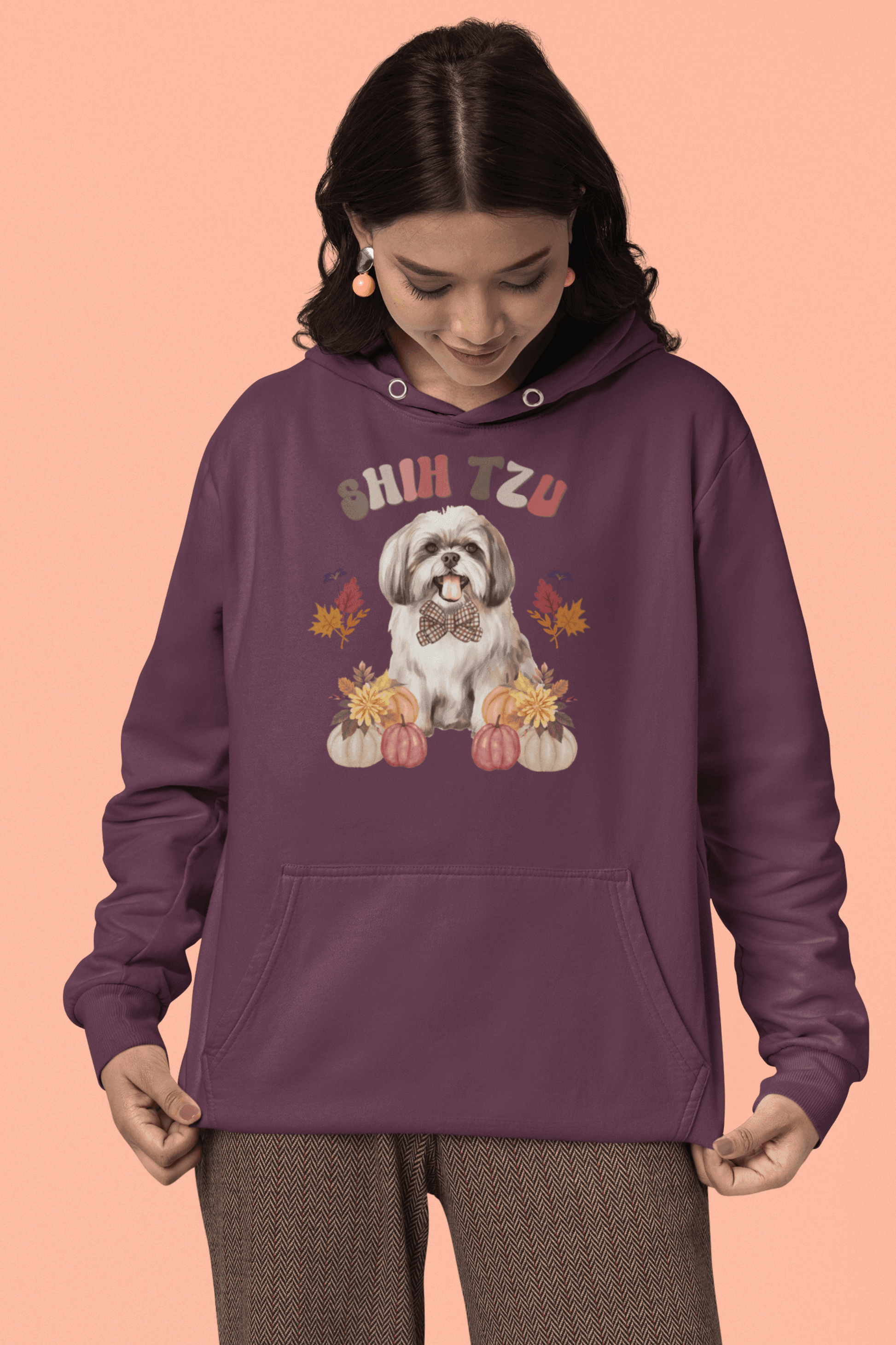 Shih Tzu In Fall Hooded Sweatshirt - Shih Tzu Gifts