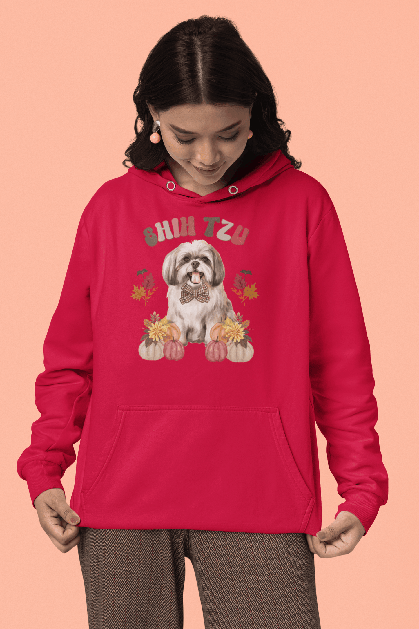 Shih Tzu In Fall Hooded Sweatshirt - Shih Tzu Gifts