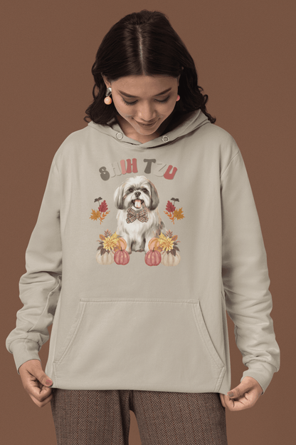 Shih Tzu In Fall Hooded Sweatshirt - Shih Tzu Gifts
