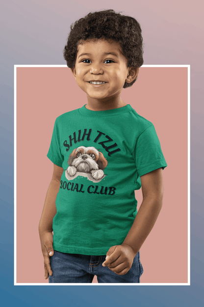 Shih Tzu Social Club Youth Short Sleeve Tee - Shih Tzu Gifts