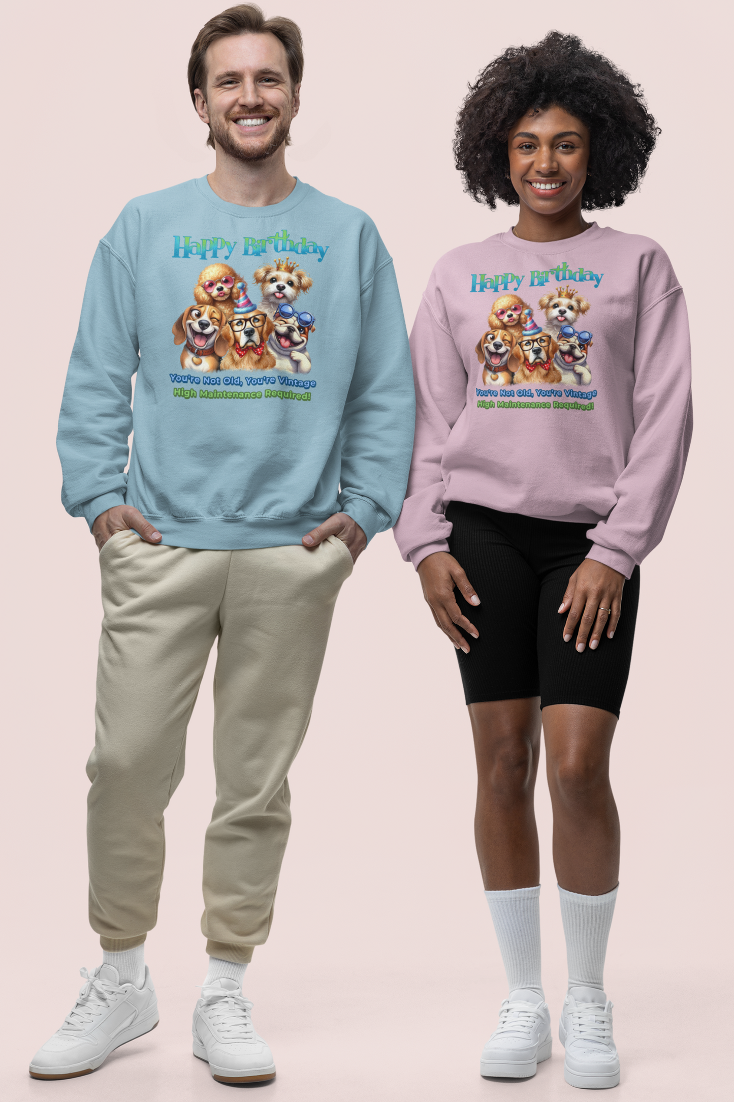 Funny Birthday Dogs Sweatshirt – You’re Vintage, Not Old Gift Idea