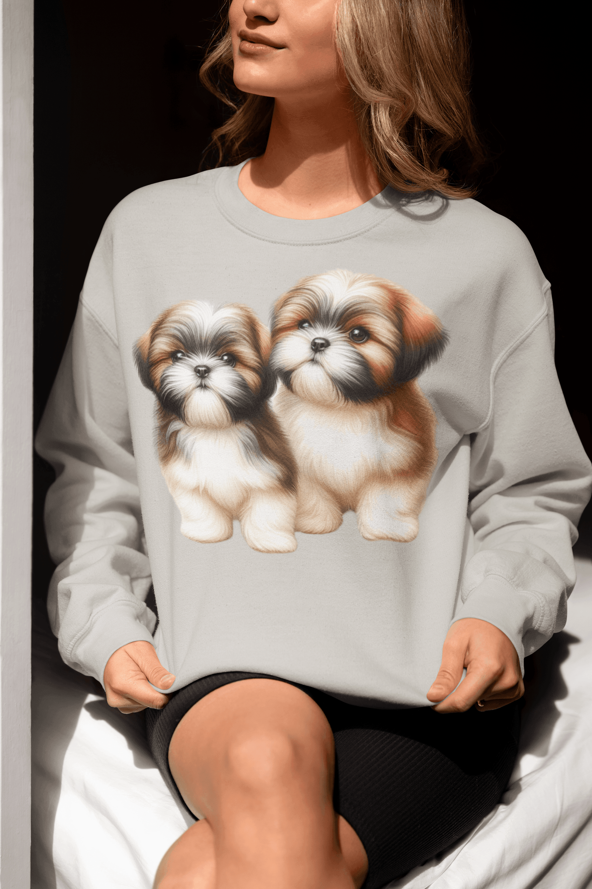 Two Babies Shih Tzu Sweatshirt - Shih Tzu Gifts