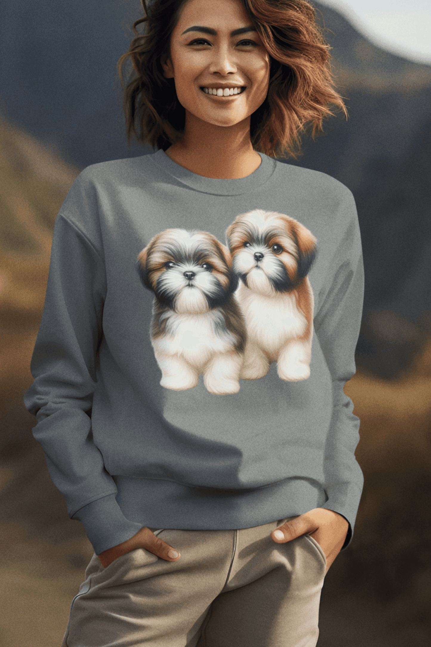 Two Babies Shih Tzu Sweatshirt - Shih Tzu Gifts